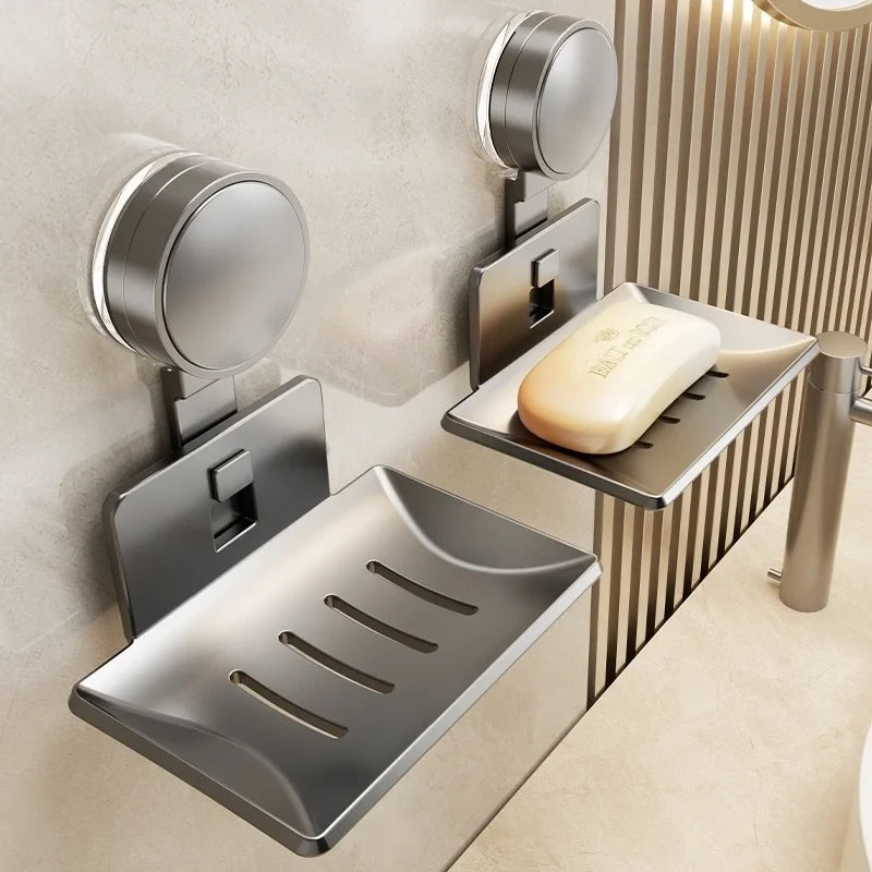 No Need To Drill Suction Cup Bathroom Drain Soap Storage Holder Soap Dish Storage Rack Bathroom Accessories