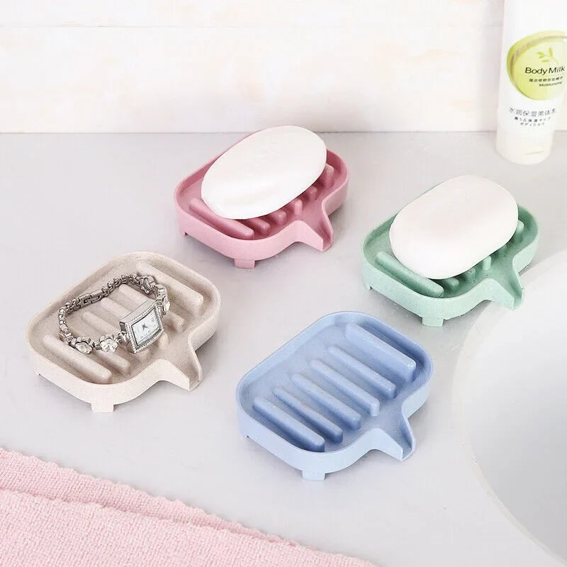 Useful Silicone Soap Dish Bathroom Self Draining Soap Bar Holder Bar