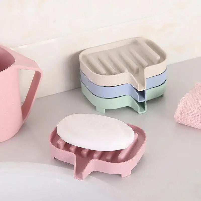 Useful Silicone Soap Dish Bathroom Self Draining Soap Bar Holder Bar