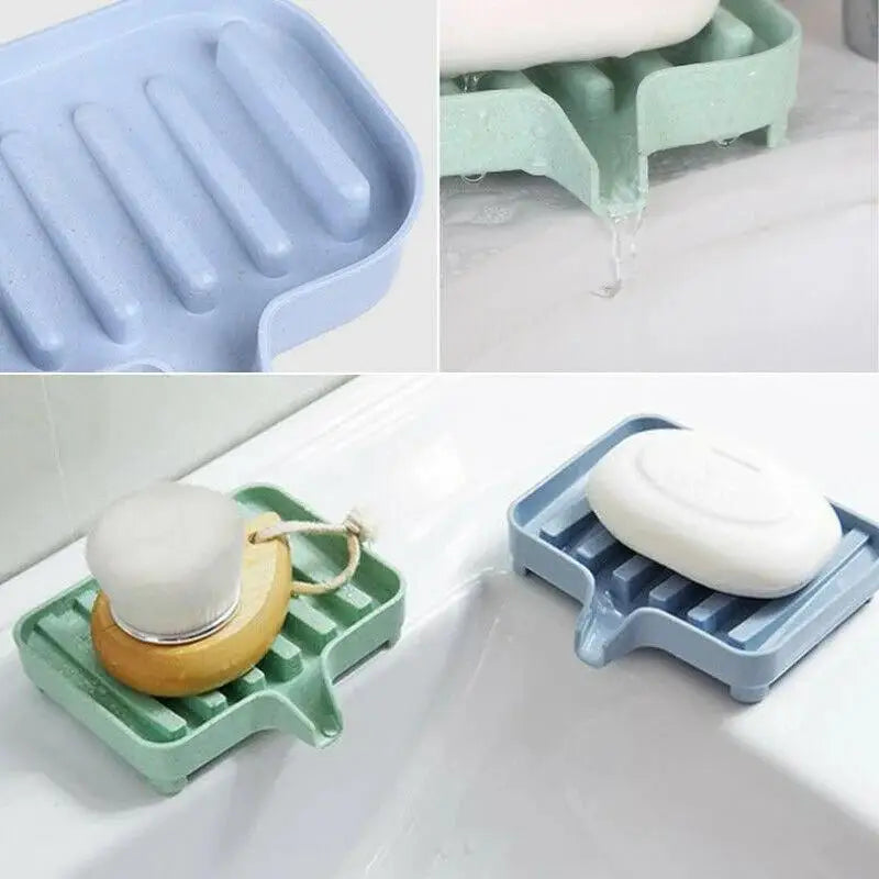 Useful Silicone Soap Dish Bathroom Self Draining Soap Bar Holder Bar
