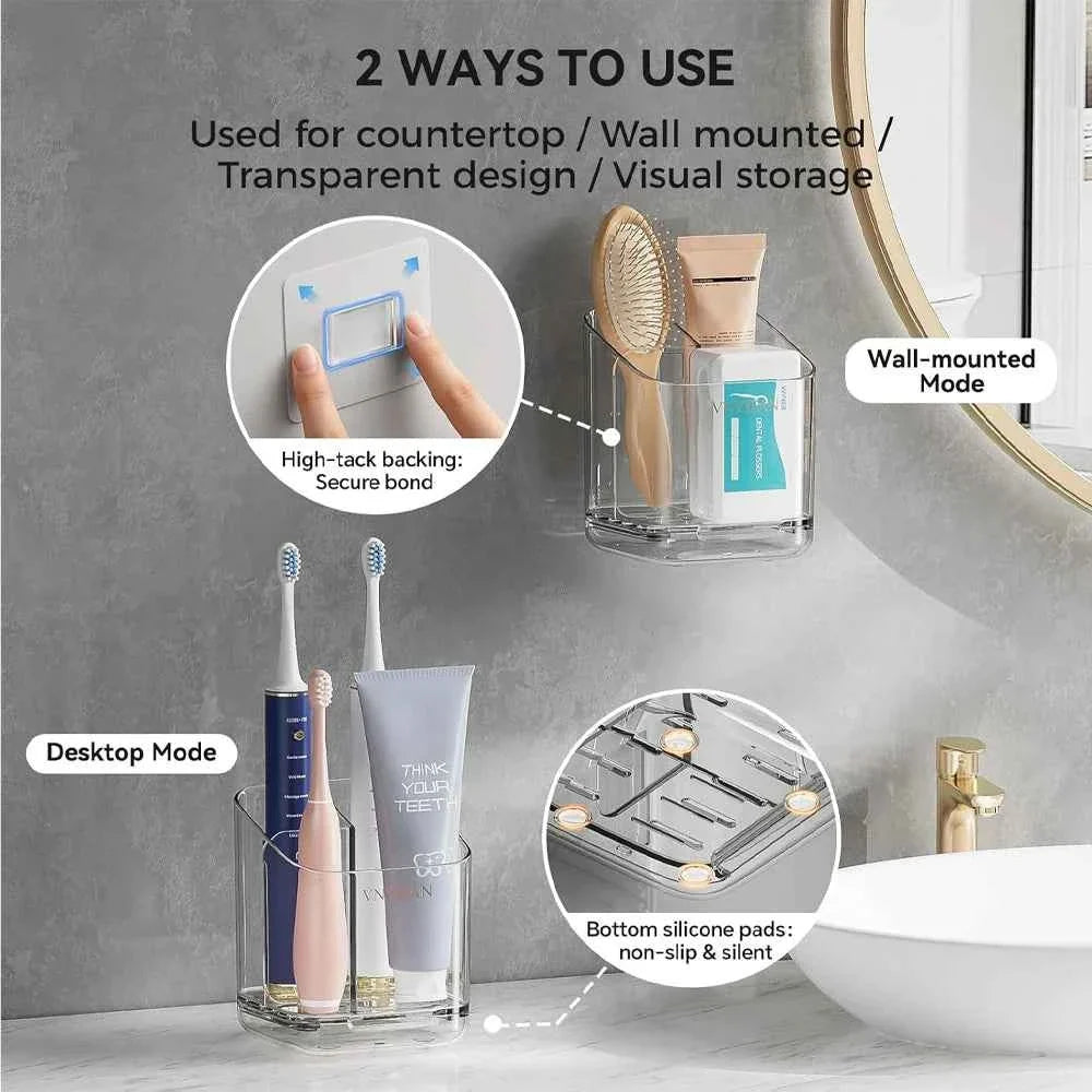 WallMount Bathroom Toothbrush & Toiletry Organiser