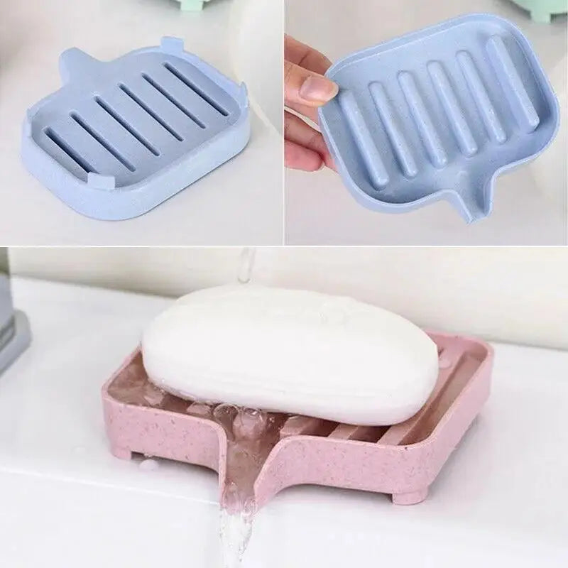 Useful Silicone Soap Dish Bathroom Self Draining Soap Bar Holder Bar